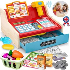 Wooden Toy Cash Register for